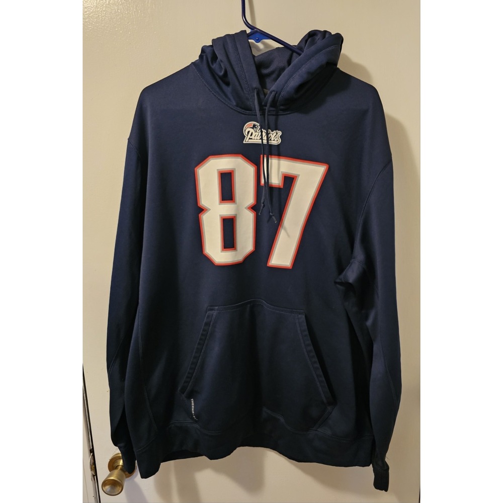 Nike Therma-Fit New England Patriots #87 Rob Gronkowski Hoodie Men's Size  XL